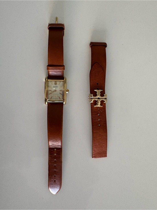 Tory Burch Eleanor Watch Gold Case Brown Leather Strap main image 4